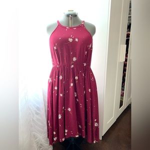 Burgundy Daisy Dress